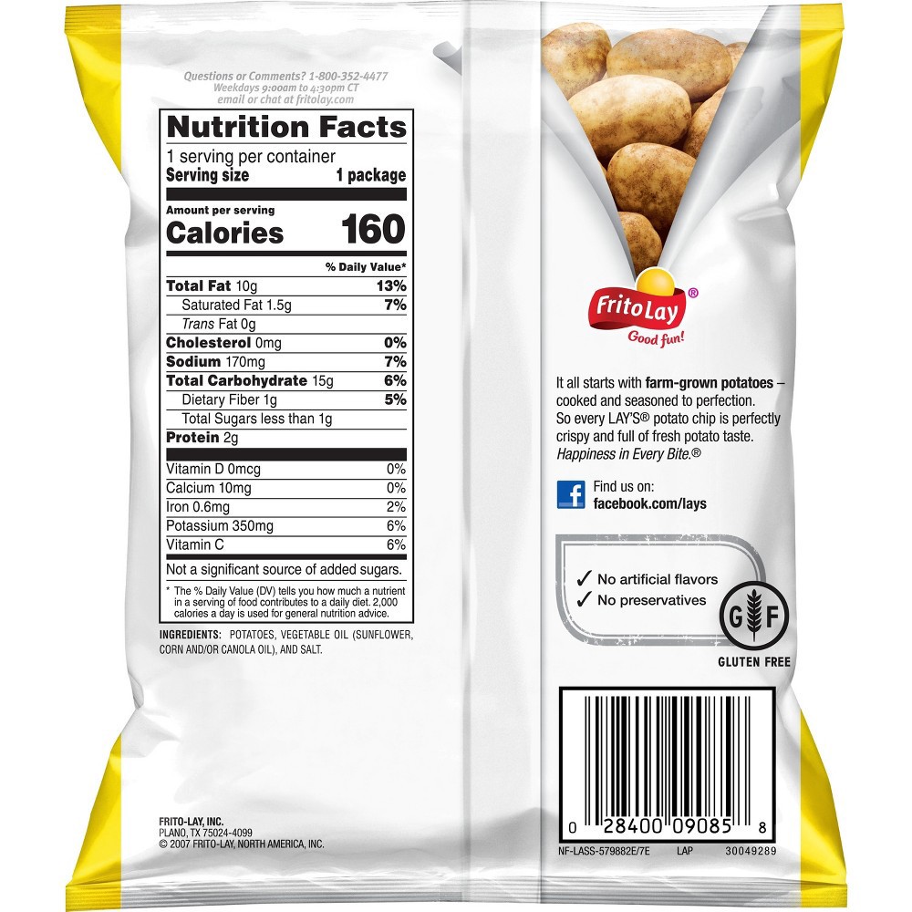 slide 2 of 9, Lay's Potato Chips Variety Pack (18 - 1 Ounce) 18 Ounces 18 Count Plastic Bags, 18 oz