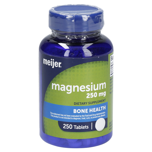 slide 1 of 4, Meijer Natural Magnesium 250mg Tablet, 250 ct