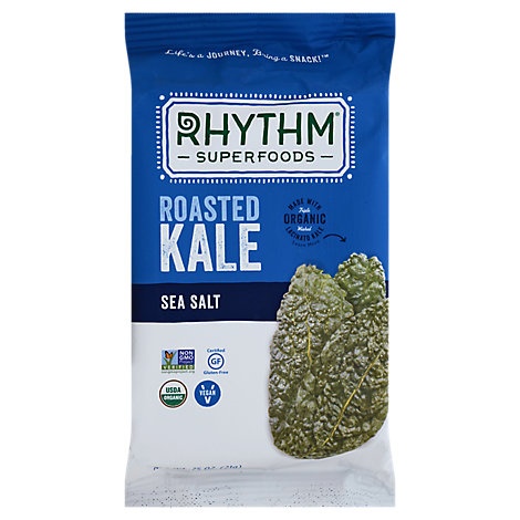 slide 1 of 1, Rhythm Superfoods Organic Kale Roasted Sea Salt, 0.75 oz