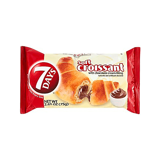 slide 1 of 1, 7DAYS Soft Croissant with Chocolate Cream Filling, 1 ct