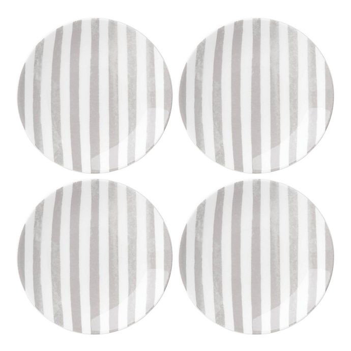 slide 1 of 1, Kate Spade New York Charlotte Street Tidbit Plates - Grey, 4 ct