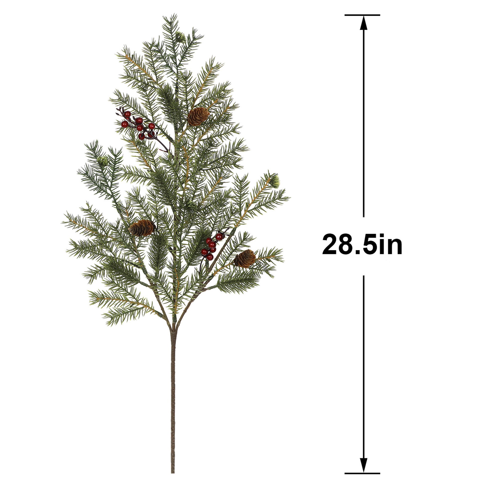 slide 2 of 3, 28.5" Green Angel Pine With Berry & Pinecone Stem By Ashland, 28.5 in