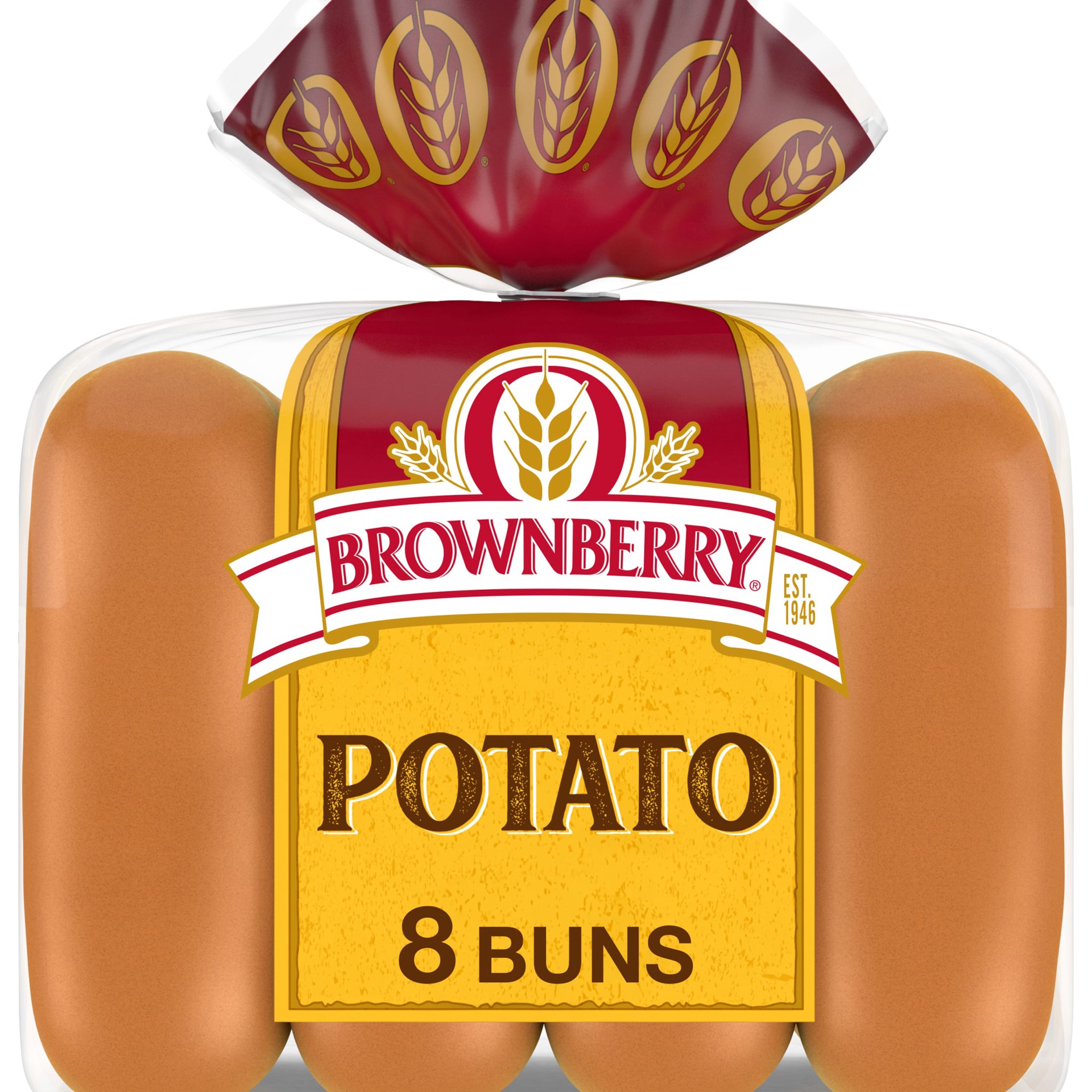 slide 1 of 6, Brownberry Potato Buns, 8 count, Hot Dog Buns, 16 oz Bag, 8 ct