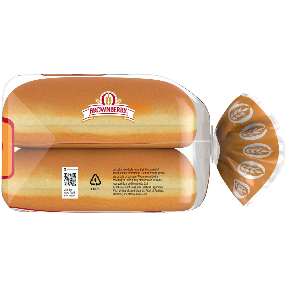 slide 6 of 6, Brownberry Potato Buns, 8 count, Soft Hot Dog Buns, 16 oz Bag, 8 ct