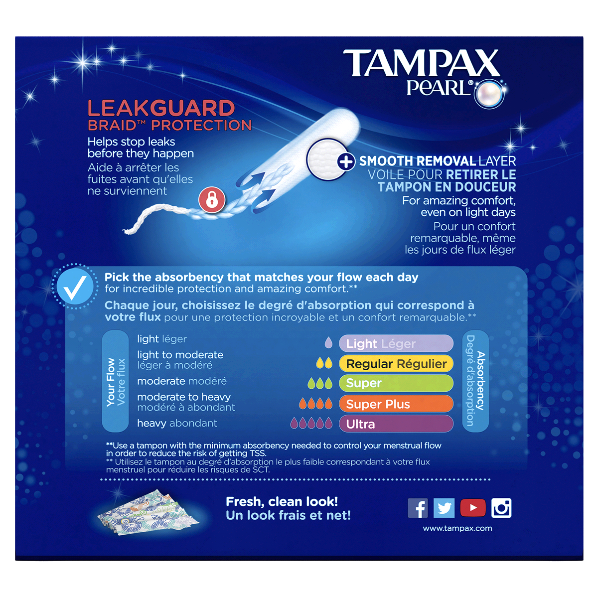 slide 4 of 7, Tampax Regular Absorbency Leakguard Protection Pearl Unscented Tampons 36.0 ea, 36 ct