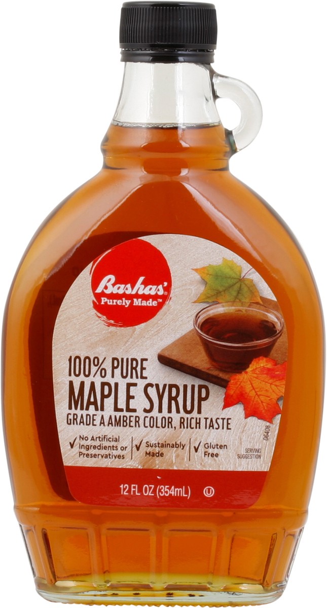slide 11 of 15, Bashas 100% Maple Syrup, 12 oz