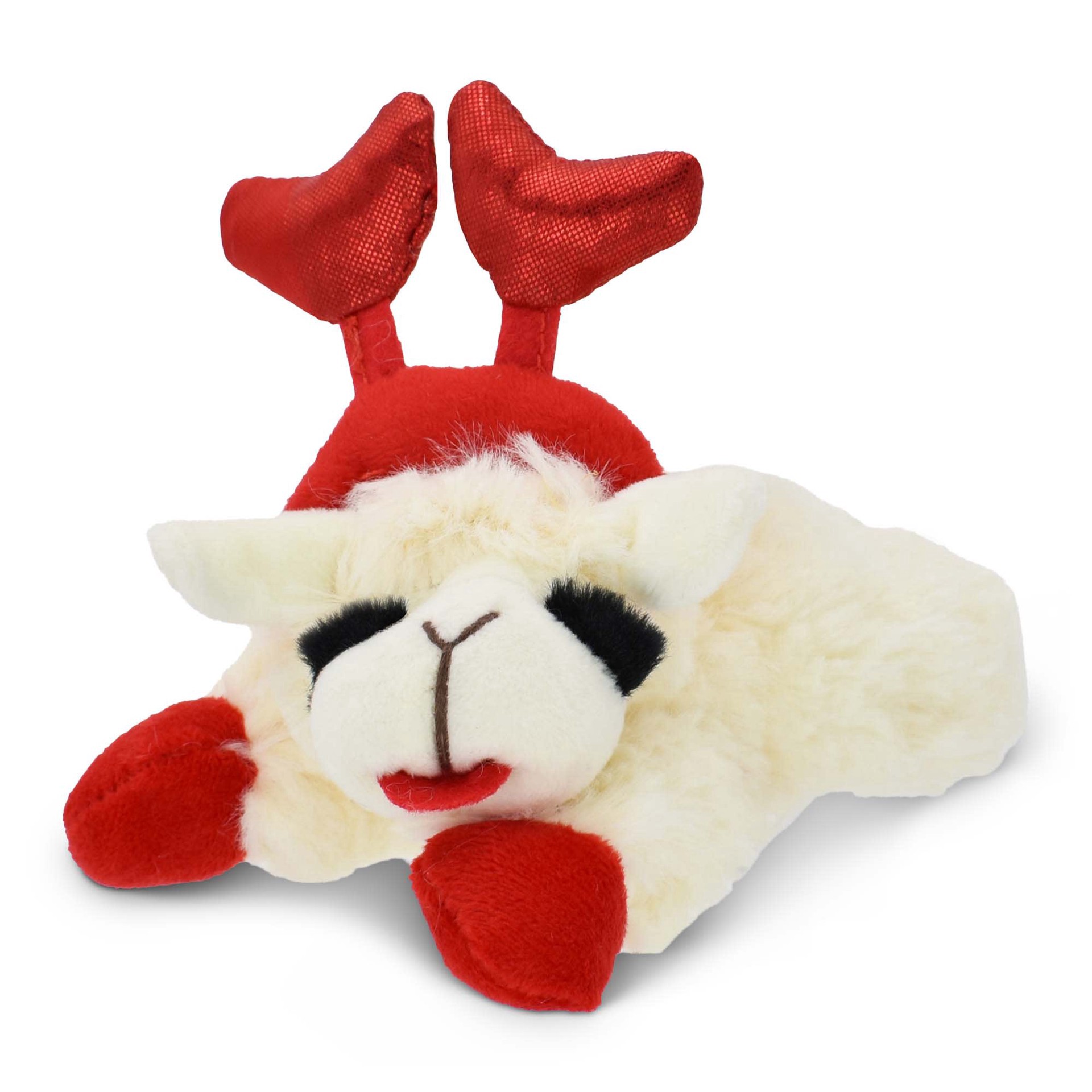 slide 1 of 1, Multipet International Multipet's Lamb Chop with Heart Headband Dog Toy 6", Small, 1 ct