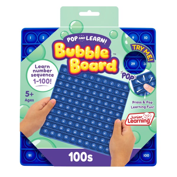 slide 1 of 4, Junior Learning Pop And Learn Bubble Board, 8'' X 8'', Blue, Grades K-5, 8 in