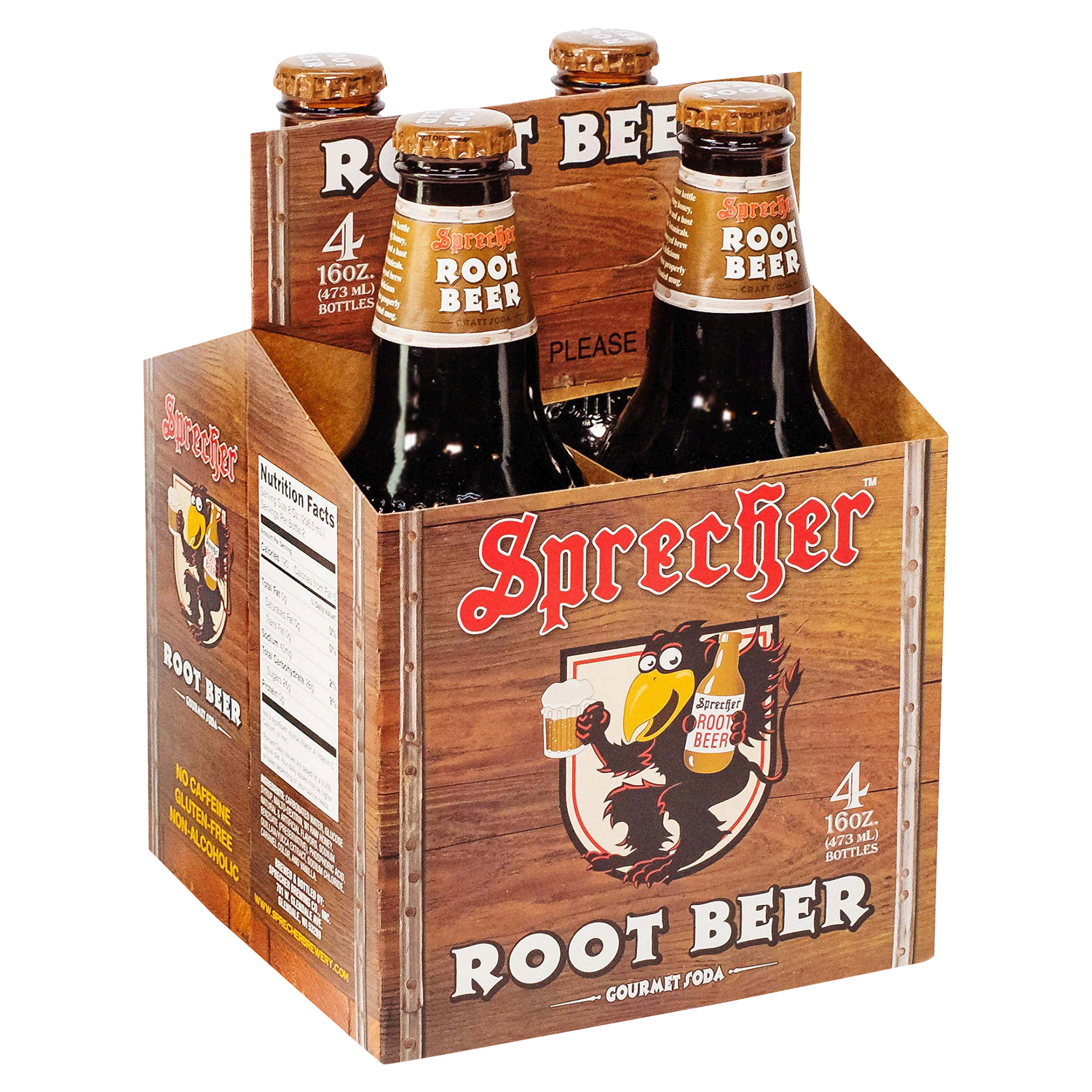 slide 1 of 1, Sprecher Root Beer Craft Soda 4-16 fl oz Bottles, 4 ct; 16 oz