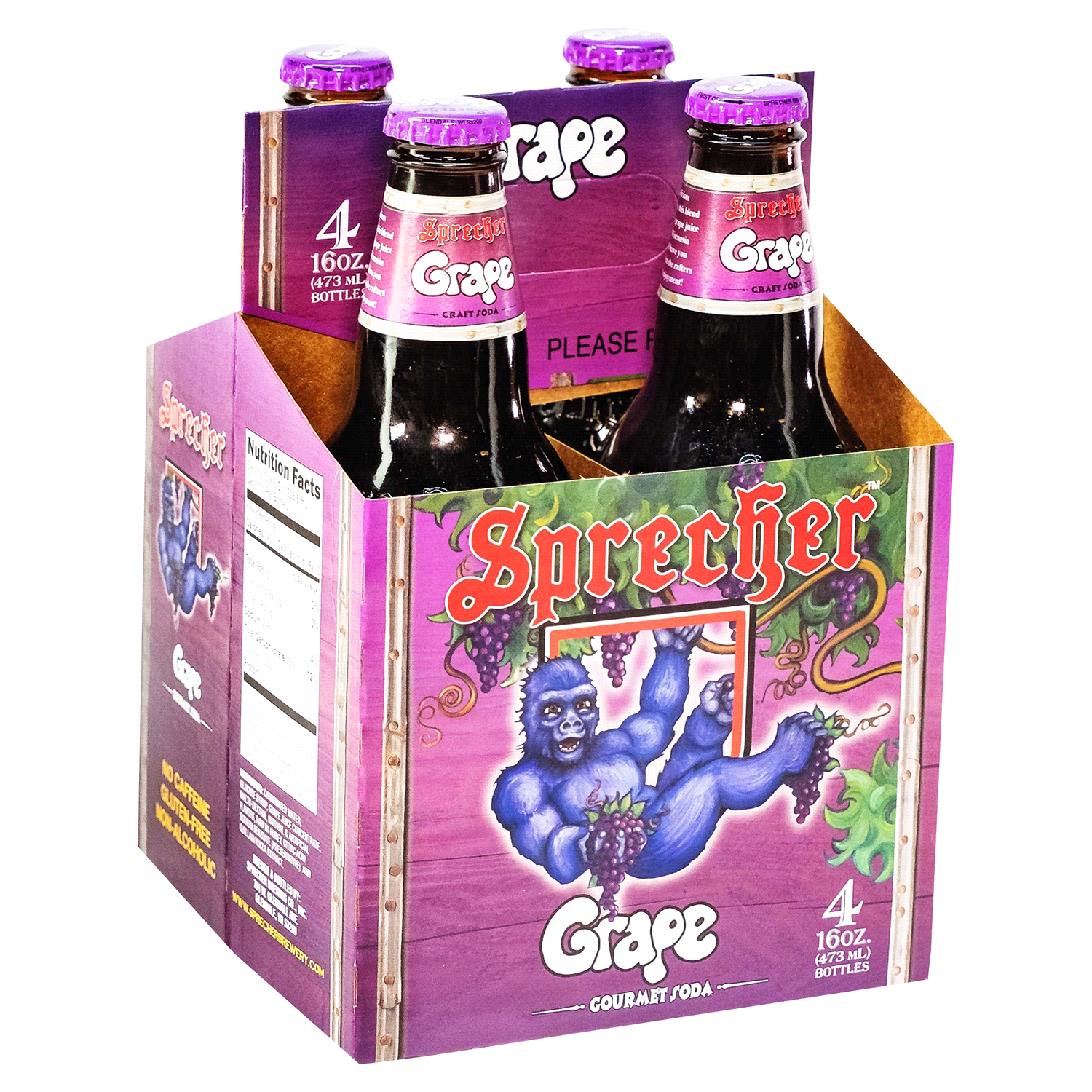 slide 1 of 1, Sprecher Craft Grape Soda / - 4 ct; 16 oz - 4 ct; 16 oz, 4 ct; 16 oz