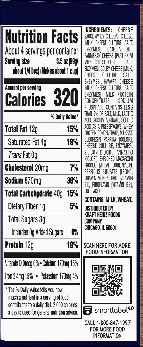 slide 7 of 9, Kraft Deluxe Four Cheese Mac & Cheese Macaroni and Cheese Dinner, 14 oz Box, 14 oz