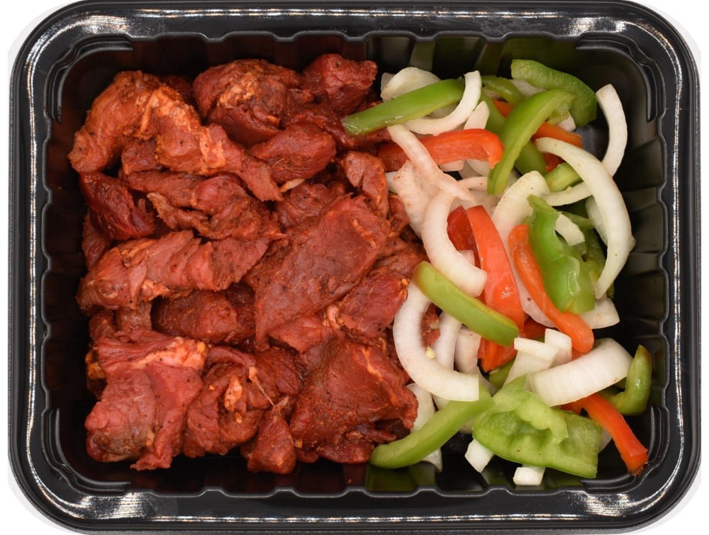slide 1 of 1, Custom Made Meals Beef Fajitas With Bell Peppers & Onion, 1 lb