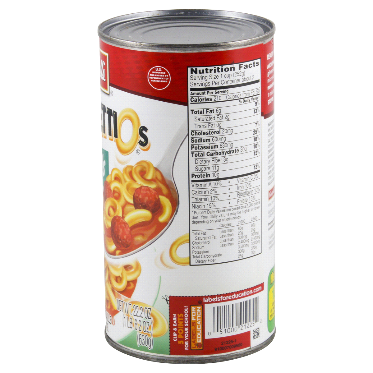 slide 19 of 87, Campbell's SpaghettiOs Canned Pasta with Meatballs, 22.2 oz Can, 22.2 oz