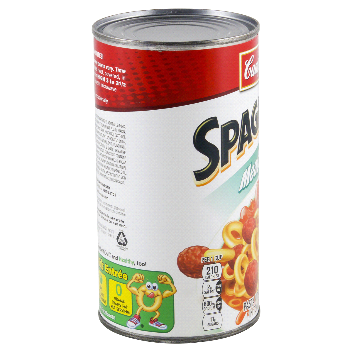 slide 3 of 87, Campbell's SpaghettiOs Canned Pasta with Meatballs, 22.2 oz Can, 22.2 oz