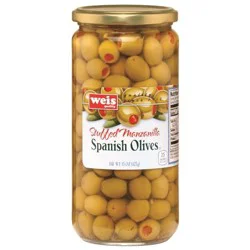 Weis Quality Stuffed Manzanilla Spanish Olives - 15 oz