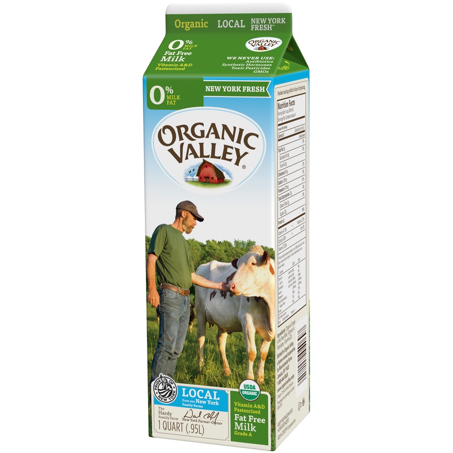 slide 2 of 3, Organic Valley Skim Milk, 32 oz