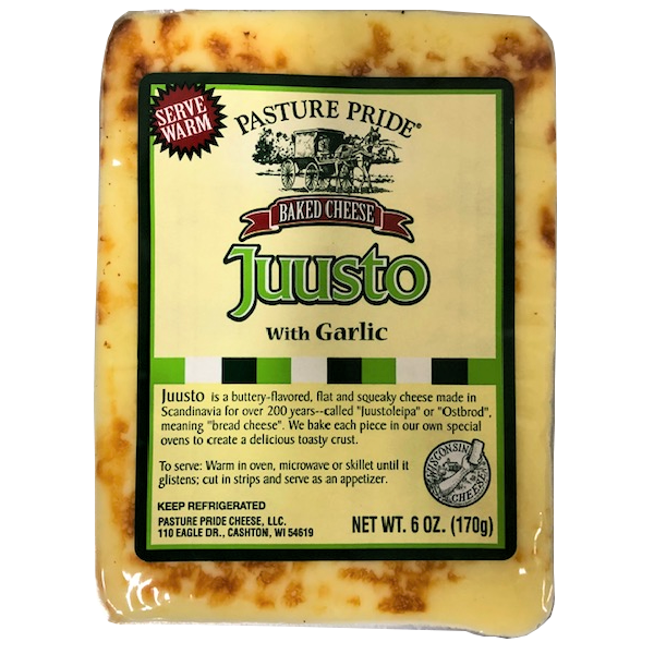 slide 1 of 1, Pasture Pride Traditional Juusto Cheese With Garlic, 6 oz