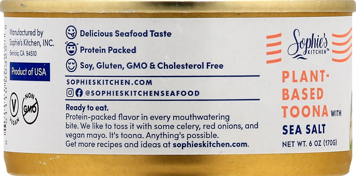 slide 11 of 13, Sophie's Kitchen Plant-Based Toona with Sea Salt 6 oz, 6 oz