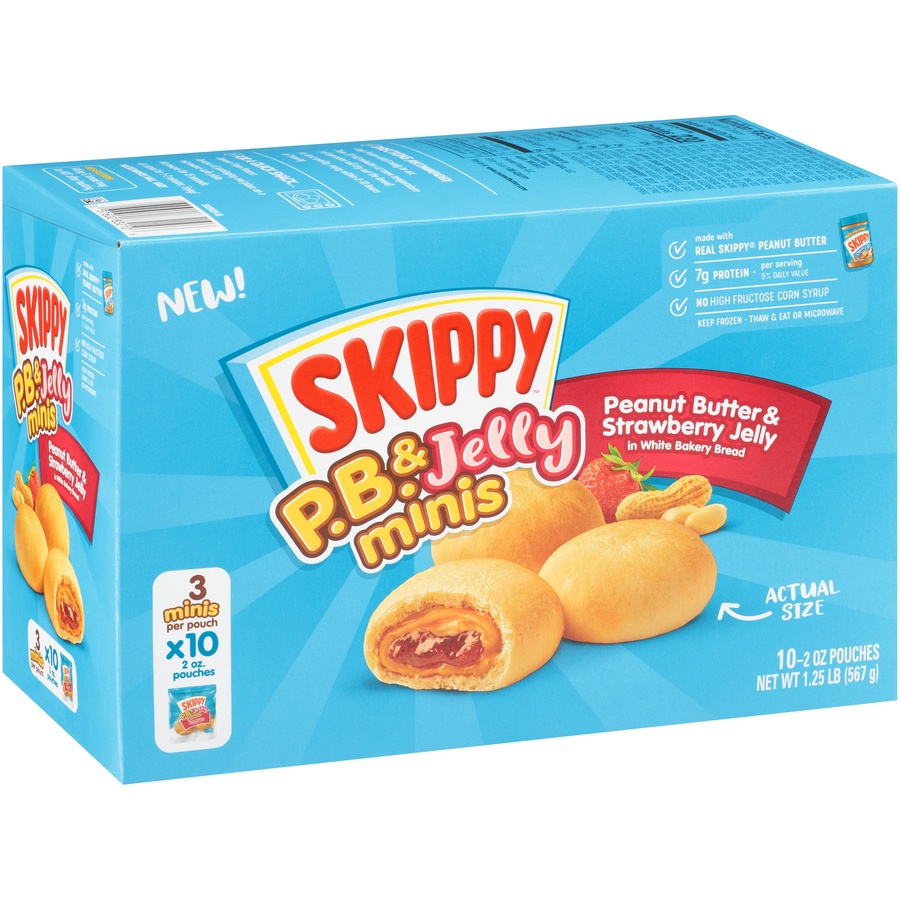 slide 3 of 8, Skippy P.B. & Jelly Frozen Peanut Butter and Strawberry Jelly Minis, 10 ct; 20 oz