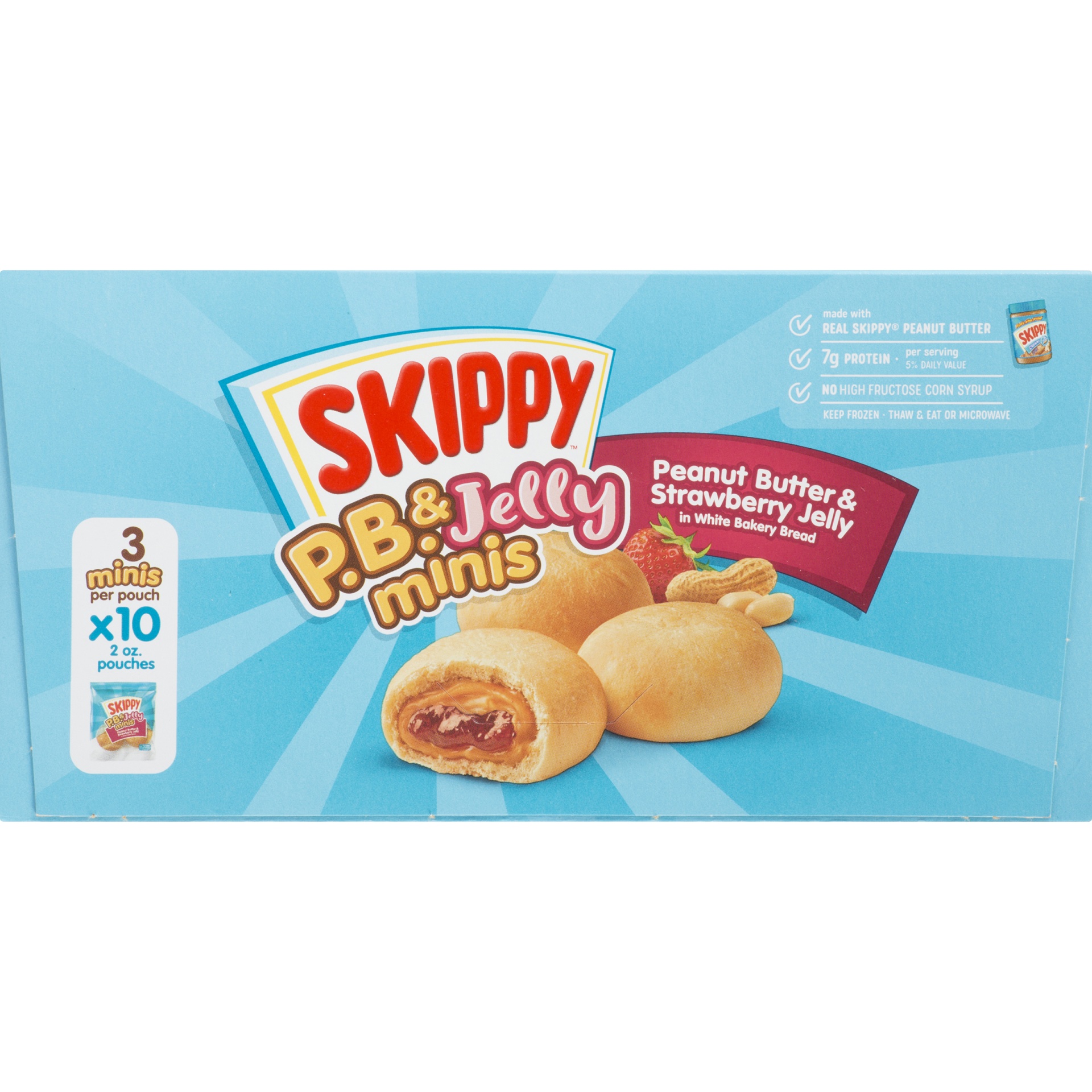 slide 5 of 8, Skippy P.B. & Jelly Frozen Peanut Butter and Strawberry Jelly Minis, 10 ct; 20 oz