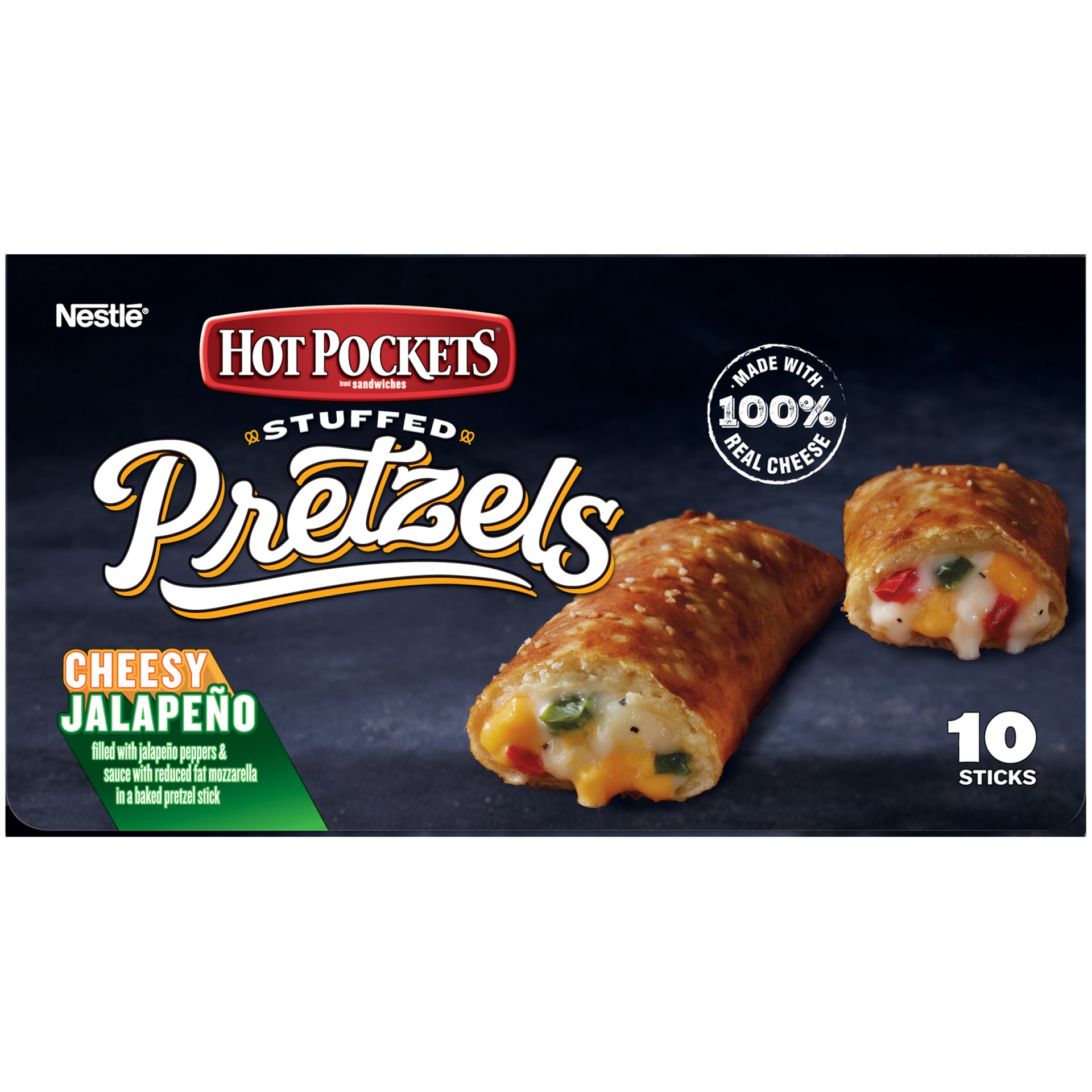 slide 6 of 9, Hot Pockets Stuffed Pretzel Cheesy Jalapeño, 10 ct