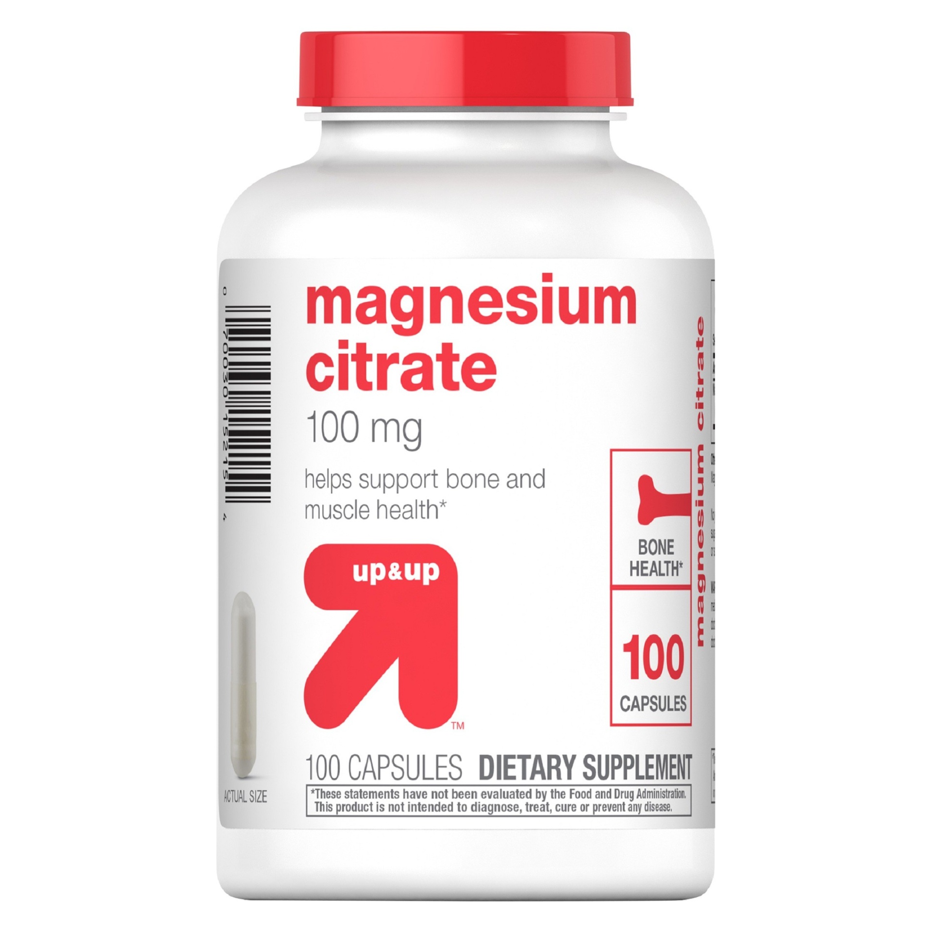 slide 1 of 1, up & up Magnesium Citrate Dietary Supplement Capsules, 100 ct