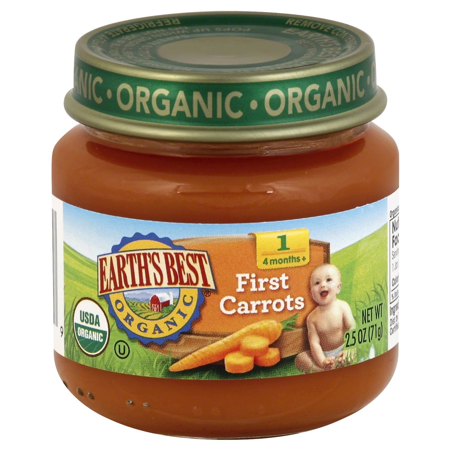 slide 1 of 6, Earth's Best First Carrots Baby Food, 2.5 oz