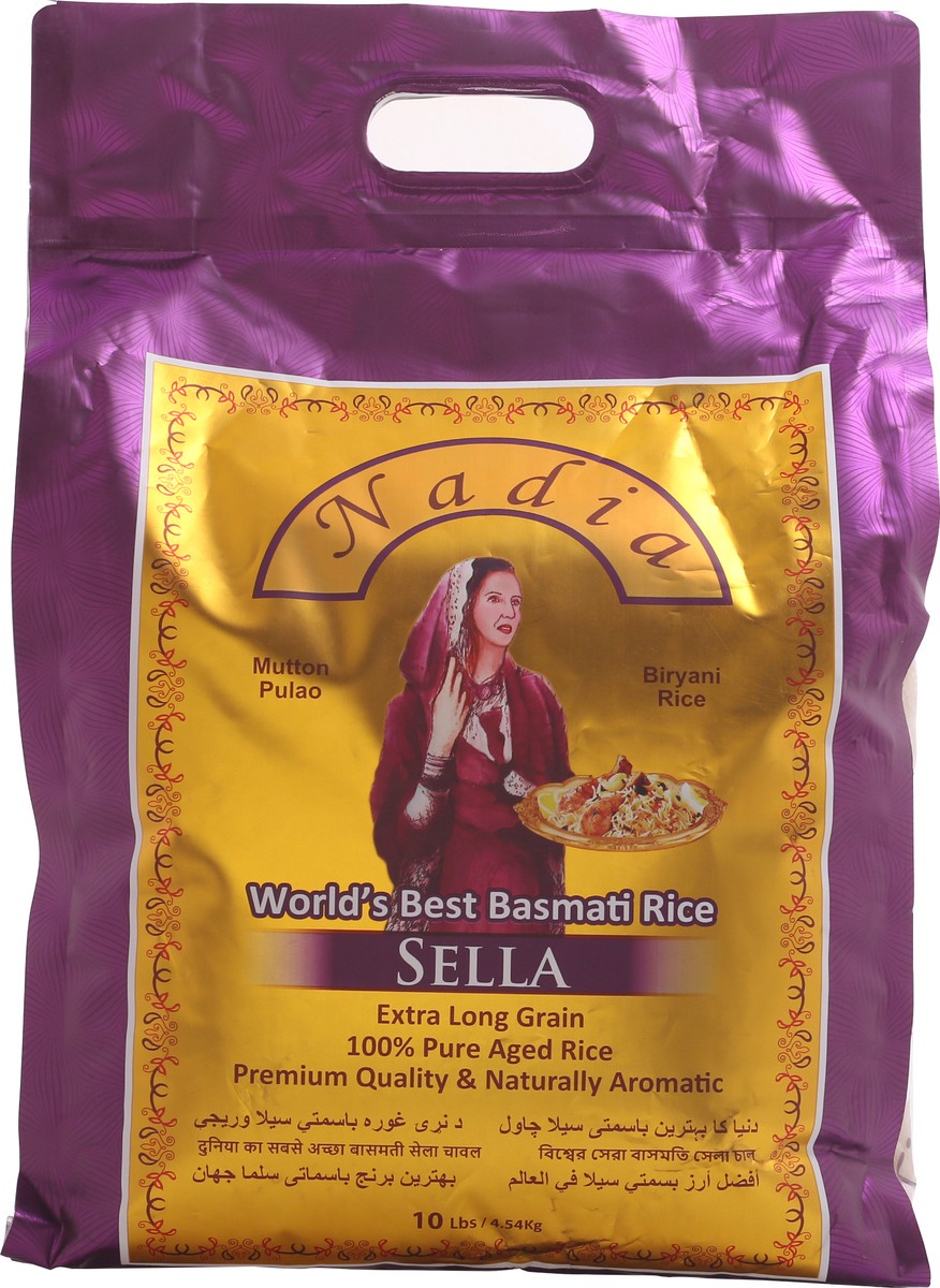 slide 8 of 9, Nadia Basmati Sella Rice Extra Long Grain - 10 LB, 10 lb