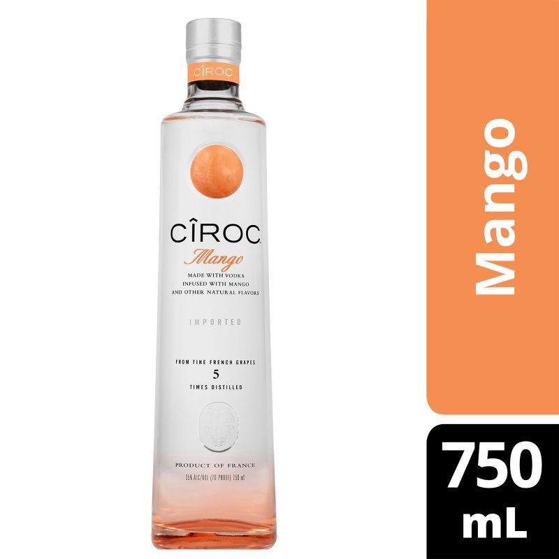 slide 1 of 4, CIROC Mango (Made with Vodka Infused with Natural Flavors), 750 mL, 750 ml