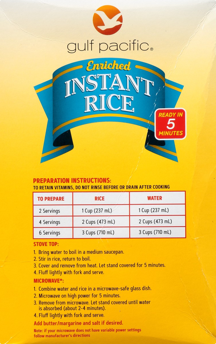 slide 6 of 10, Gulf Pacific Enriched Instant Rice 28 oz, 28 oz