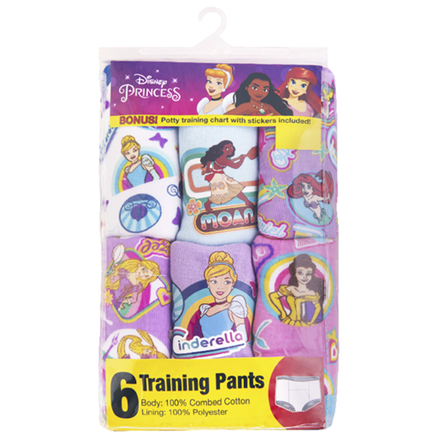 slide 1 of 2, Princess Training Pant 2T3T, 6 ct