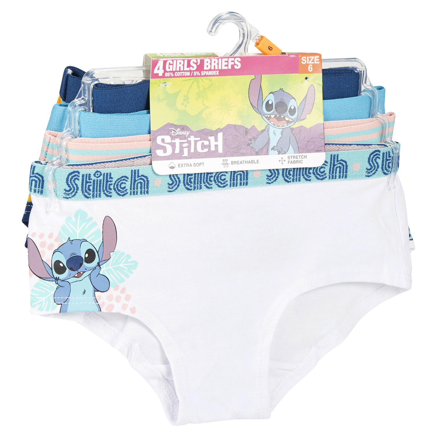 slide 4 of 5, Disney Girls' Lilo & Stitch 4pk Underwear - 6, 4 ct