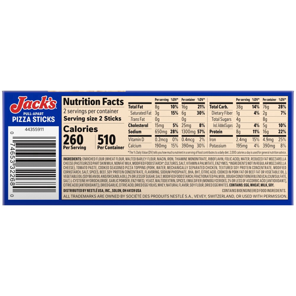 slide 2 of 3, Jack's Jack’s Pull-Apart Sausage Pizza Sticks Extra Large Pizza Frozen Snack Rolls, 4 ct