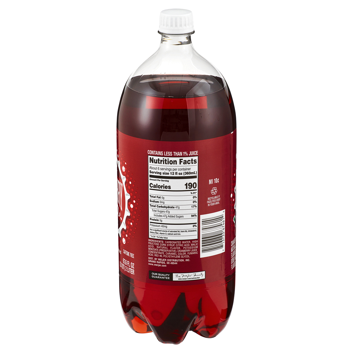 slide 2 of 2, Meijer Cranberry Soda, 67.6 oz