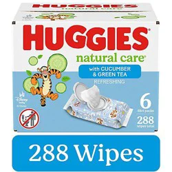 Huggies Natural Care Refreshing Scented Baby Wipes 10 Flip-Top Packs - 288 Count