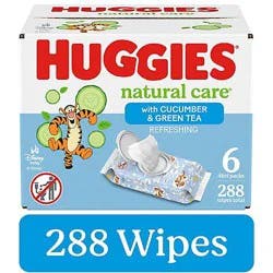 Huggies Natural Care Refreshing Scented Baby Wipes 10 Flip-Top Packs - 288 Count