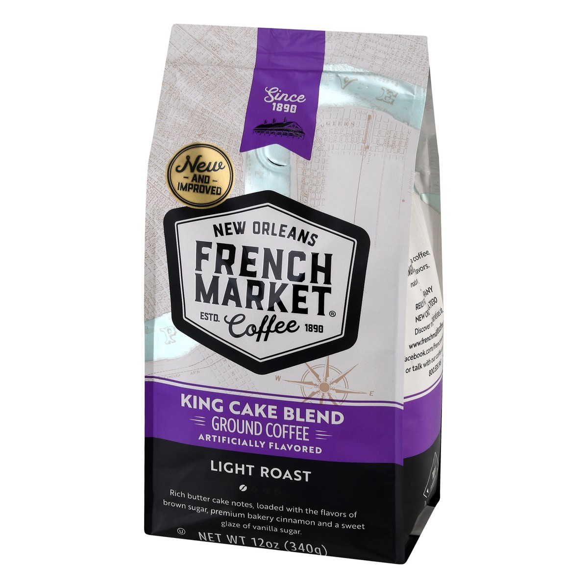 slide 11 of 12, French Market Coffee Light Roast Ground King Cake Blend Coffee 12 oz, 12 oz