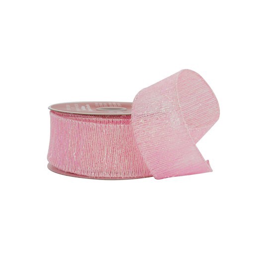 slide 1 of 3, 1.5" X 30ft. Pink Wired Shimmer Ribbon By Celebrate It, 1.5 in x 30 ft