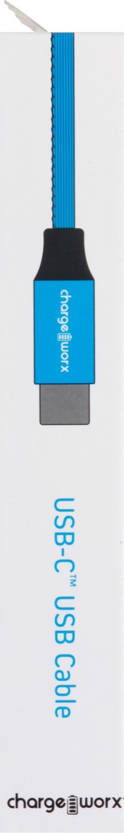 slide 11 of 11, Chargeworx Blue USB-C Cable, 6 ft