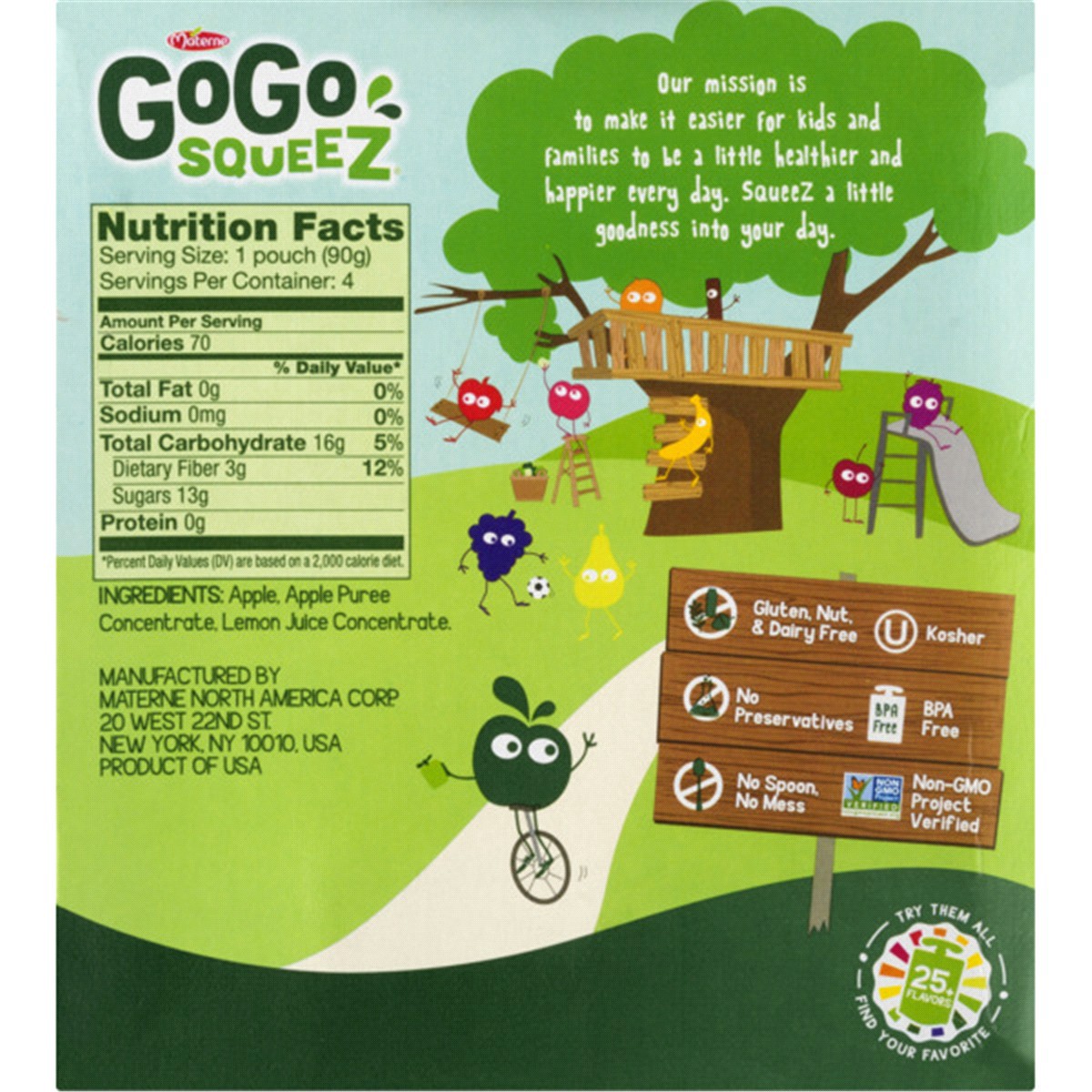 slide 3 of 7, GoGo squeeZ Apple Apple Applesauce and Fruit Puree Pouches, 3.2 oz (4 Pack), 4 ct