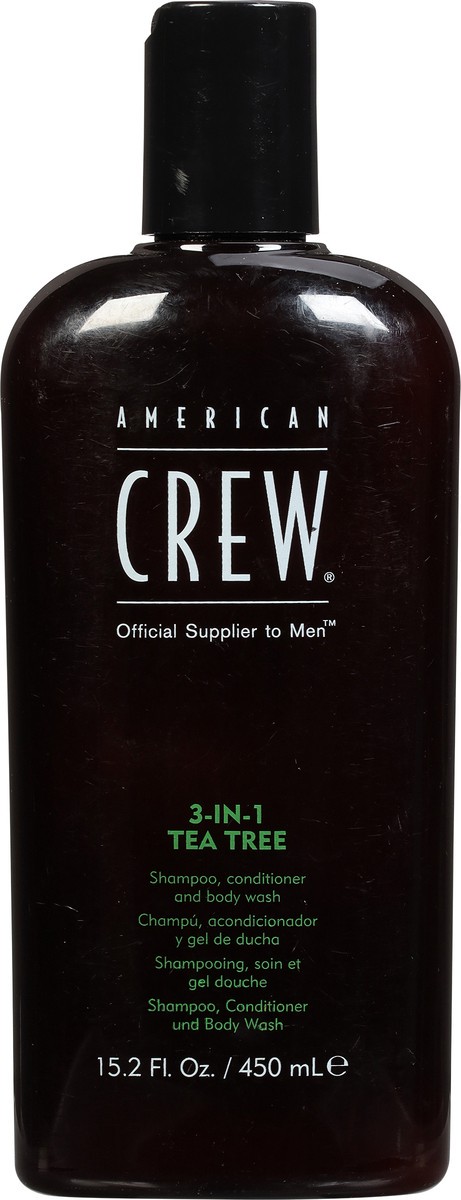 slide 9 of 9, American Crew Shampoo, Conditioner And Body Wash, Tea Tree, 3-In-1, 15.2 fl oz