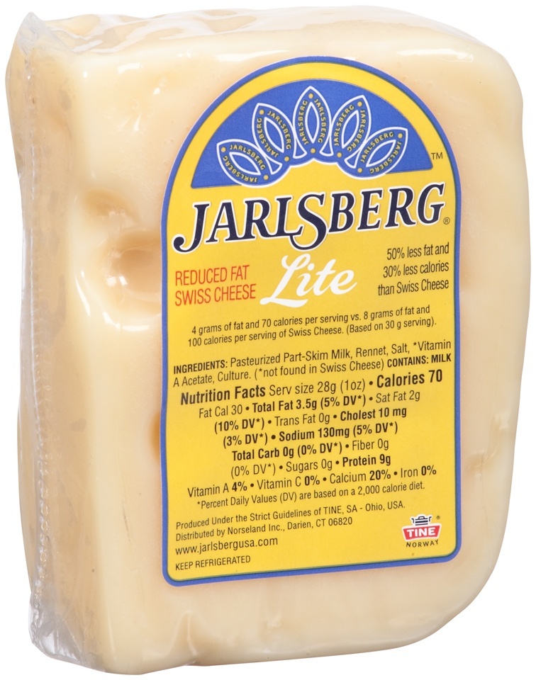 slide 1 of 1, Jarlsberg Lite Swiss Cheese, 16 oz