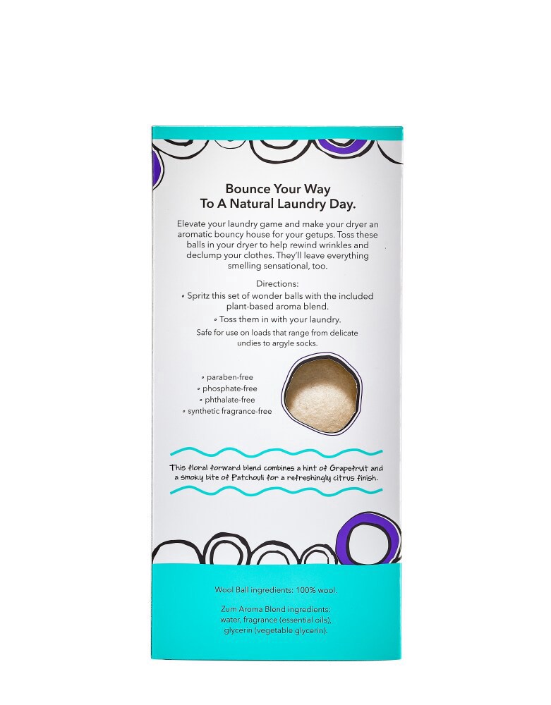 slide 2 of 2, Zum Sea Salt Wool Dryer Balls with Aroma Blend 1 ea, 8.5 oz