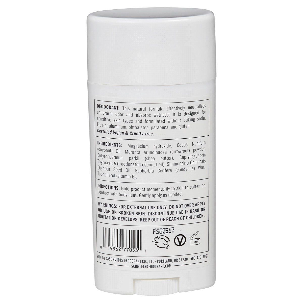 slide 2 of 2, Schmidt's Fragrance-Free Sensitive Skin Deodorant, 3.25 oz