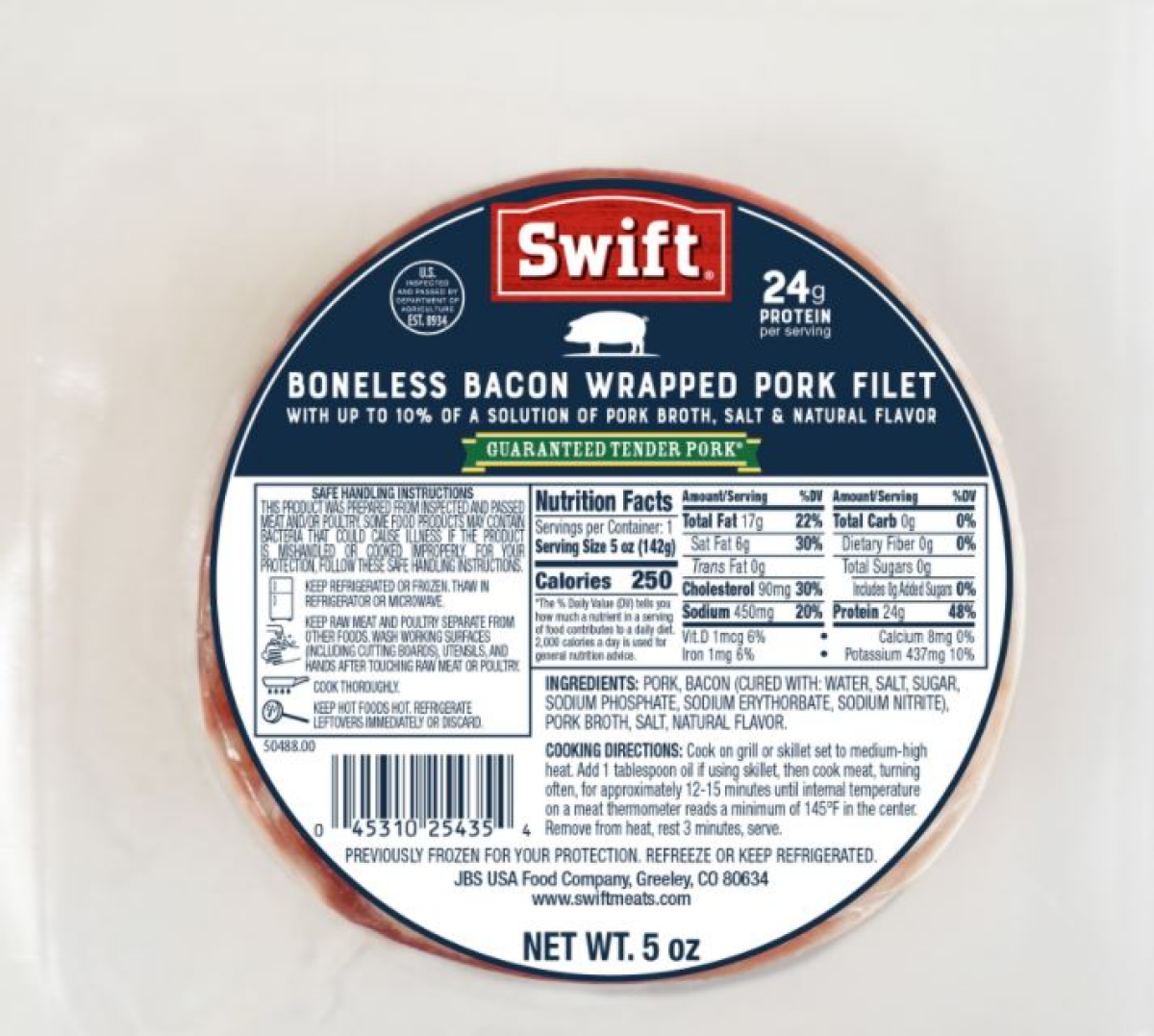 slide 1 of 1, Swift Bacon Wrapped Pork Filets, 5 oz., 5 oz