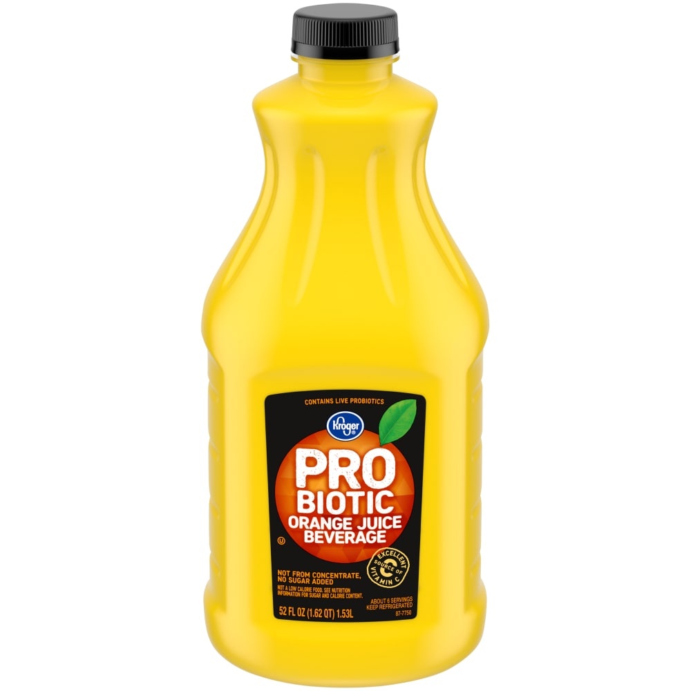 slide 1 of 1, Kroger Probiotic Orange Juice Beverage, 52 fl oz