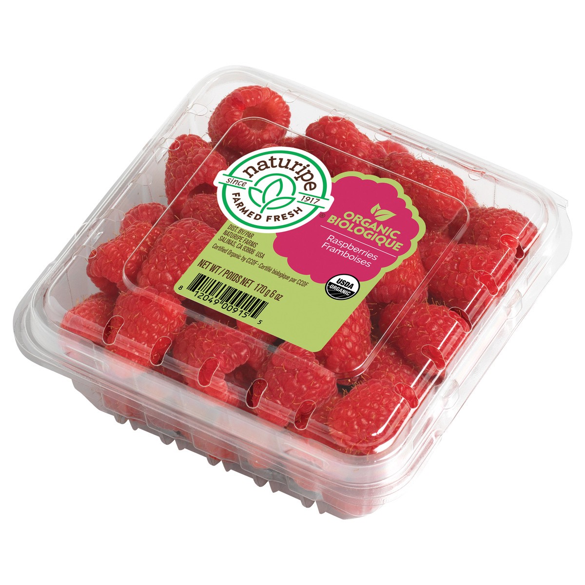 slide 2 of 3, Naturipe Farms Organic Raspberries 6 oz., 6 oz