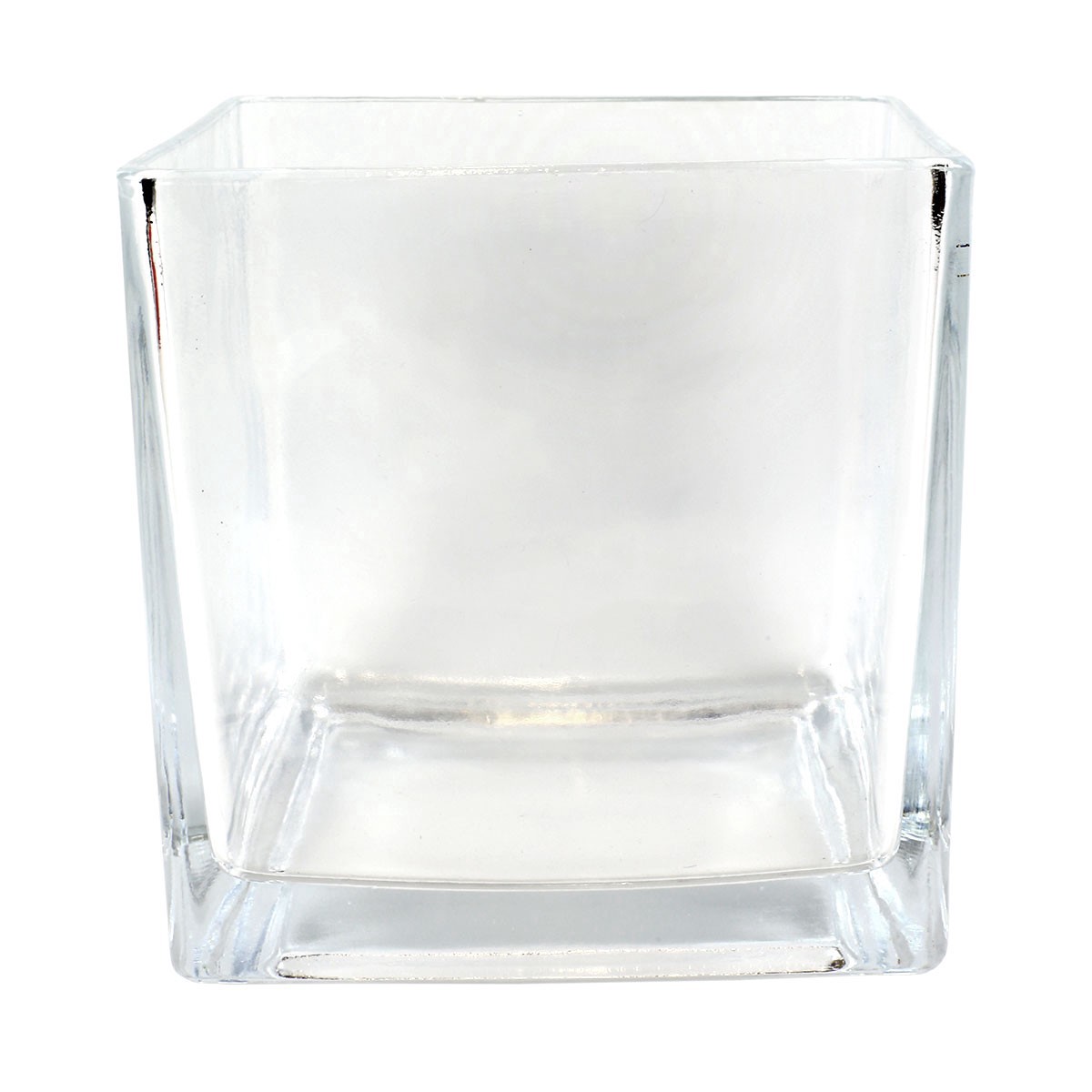 slide 3 of 3, 6" Square Glass Vase By Ashland, 6 in