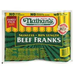 Nathan's Famous Skinless All Beef Franks, Bun Length