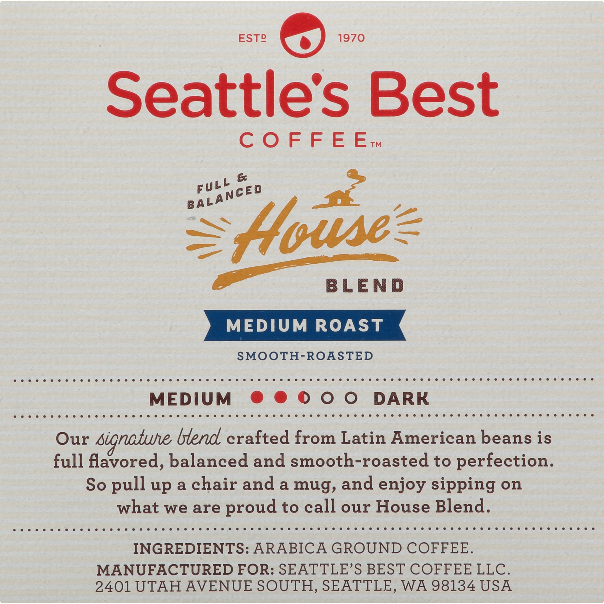 Seattle's Best Coffee KCup Pods Medium Roast Ground House Blend Coffee